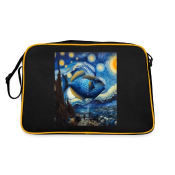 Humuhumunukunukuapuaa Riff-Drückerfisch Sternennac - Retro Tasche - Schwarz/Gold - Hinten