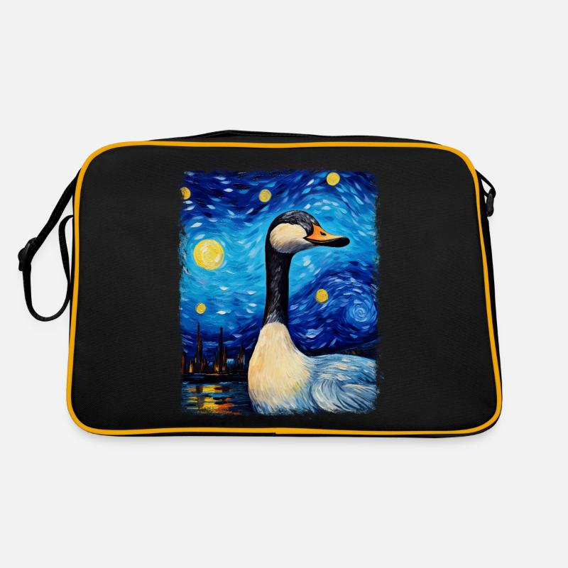 Oie Oie Canard Nuit Étoilée Peinture Sac Retro