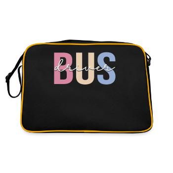 Busfahrer Schulbusfahren - Retro Tasche - Schwarz/Gold - Hinten
