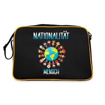 contre le racisme, contre la droite, contre les nazis, l’amour - Sac Retro - noir/or - Dos