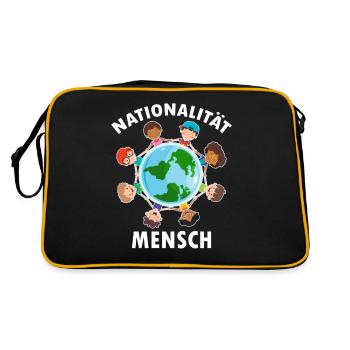 contre le racisme, contre la droite, contre les nazis, l’amour - Sac Retro - noir/or - Dos