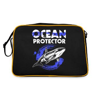 Protection de l’environnement, Conservation de la nature, Protecteur des océans, Planète - Sac Retro - noir/or - Dos