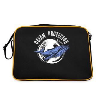 Protection de l’environnement, Conservation de la nature, Protecteur des océans, Planète - Sac Retro - noir/or - Dos