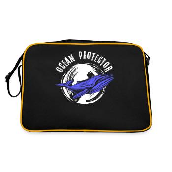 Protection de l’environnement, Conservation de la nature, Protecteur des océans, Planète - Sac Retro - noir/or - Dos