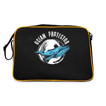 Protection de l’environnement, Conservation de la nature, Protecteur des océans, Planète - Sac Retro - noir/or - Dos