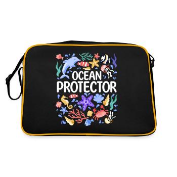 Protection de l’environnement, Conservation de la nature, Protecteur des océans, Planète - Sac Retro - noir/or - Dos