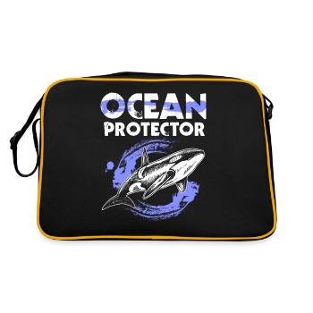 Protection de l’environnement, Conservation de la nature, Protecteur des océans, Planète - Sac Retro - noir/or - Dos