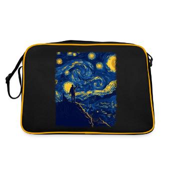 Backpacker Backpacking Camping Wandern Sternennach - Retro Tasche - Schwarz/Gold - Hinten