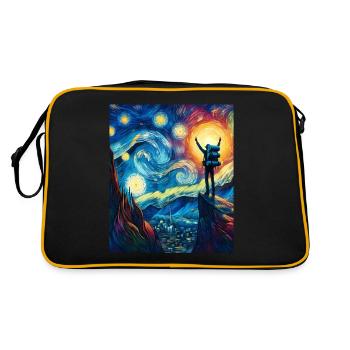 Backpacker Backpacking Camping Wandern Sternennach - Retro Tasche - Schwarz/Gold - Hinten