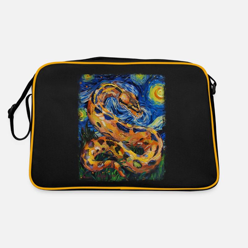 Peinture de nuit étoilée de serpent de python royal Sac Retro