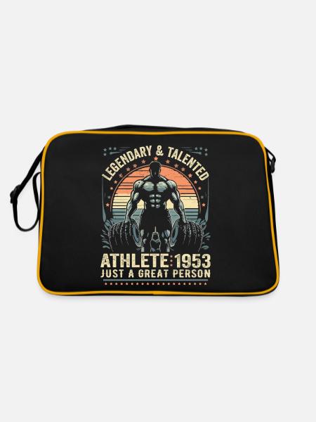 Jahrgang 1953 Fitness Geburtstagsgeschenk 1953 - Retro Tasche - Schwarz/Gold - Hinten