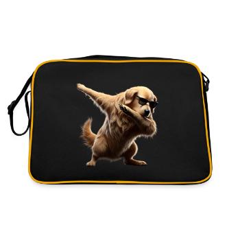 Dabbing Dogs Animal Lover Dab Golden Retrieve - Retro Bag - black/gold - Back