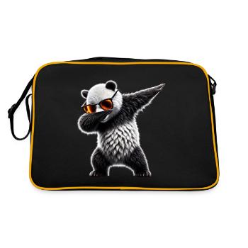 Dabbing Panda Ours Amoureux des animaux Dab Cool Animals - Sac Retro - noir/or - Dos