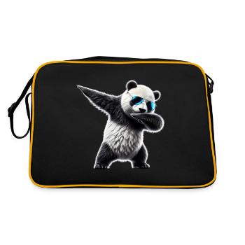 Dabbing Panda Ours Amoureux des animaux Dab Cool Animals - Sac Retro - noir/or - Dos