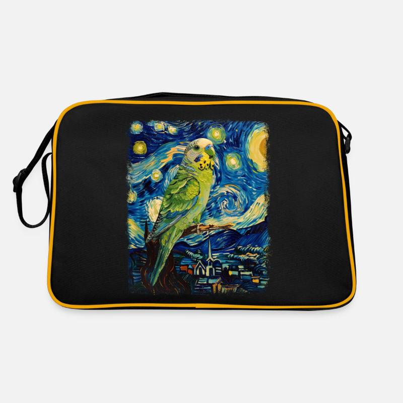 Budgie Budgie Parrot Bird Starry N Retro Bag