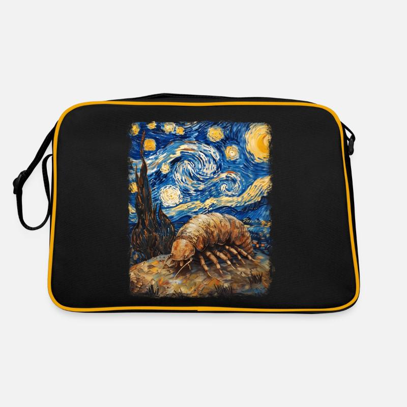 Isopods Sternennacht Gemälde - Retro Tasche - Schwarz/Gold