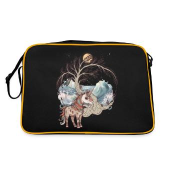 Licorne mystique Licornes Cheval Chevaux Créatures mythiques - Sac Retro - noir/or - Dos