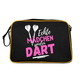 De vraies filles jouant aux fléchettes - Drôle de fléchettes disant - Sac Retro - noir/or - Dos