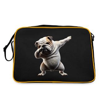 Funny Dabbing Dogs Animal Lover Dab Bulldog - Retro Bag - black/gold - Back