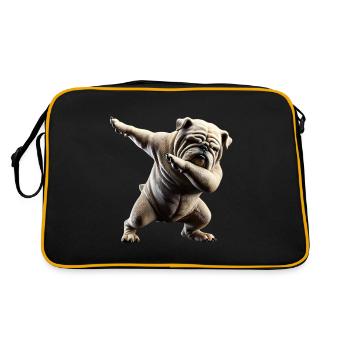 Funny Dabbing Dogs Animal Lover Dab Bulldog - Retro Bag - black/gold - Back