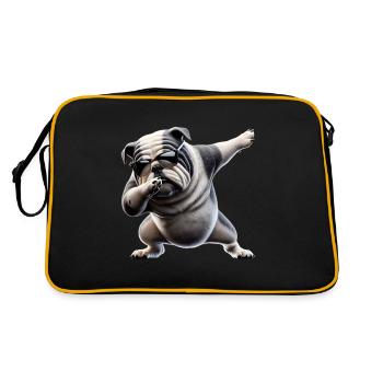 Funny Dabbing Dogs Animal Lover Dab Bulldog - Retro Bag - black/gold - Back