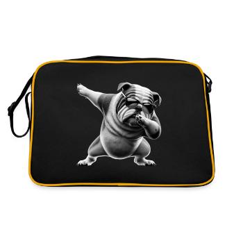 Funny Dabbing Dogs Animal Lover Dab Bulldog - Retro Bag - black/gold - Back