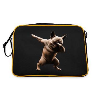 Funny Dabbing Dogs Animal Lover Dab Bulldog - Retro Bag - black/gold - Back