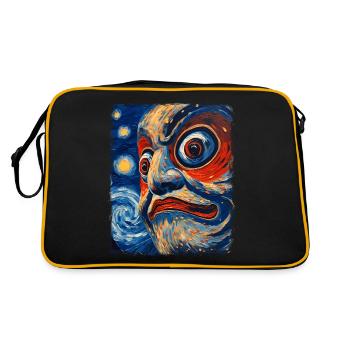 Poupée Daruma Japon Peinture Nuit Étoilée - Sac Retro - noir/or - Dos
