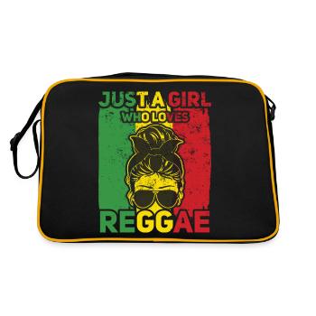 Rastafari Girl, Festival Rasta Jamaica Reggae - Retro Bag - black/gold - Back