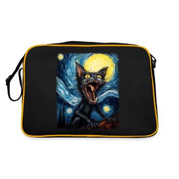 El Chupacabra Krypto Kryptozoologie Sternennacht G - Retro Tasche - Schwarz/Gold - Hinten