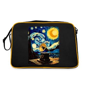 Gramophone Old School Turntable Starry Night - Retro Bag - black/gold - Back