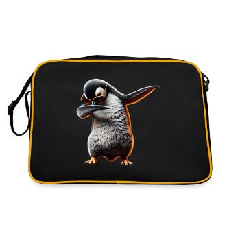 Funny Dabbing Penguin Dancing Animal Lover Dab - Retro Bag - black/gold - Back