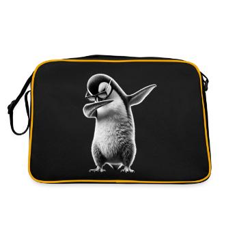 Funny Dabbing Penguin Dancing Animal Lover Dab - Retro Bag - black/gold - Back