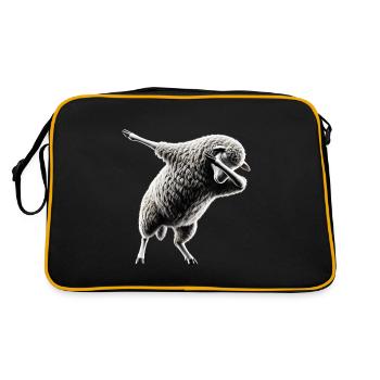 Funny Dabbing Sheep Dancing Animal Lover Dab - Retro Bag - black/gold - Back
