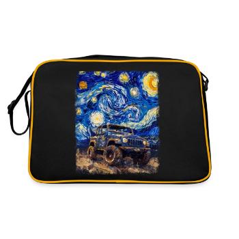 Boue Boue Boue Course Nuit étoilée Peintres - Sac Retro - noir/or - Dos