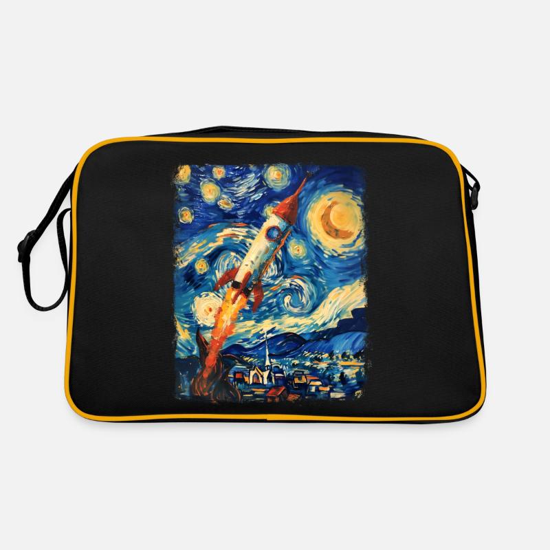 Fusée Astronomie Espace Fusée Spatiale Nuit Étoilée Ma Sac Retro