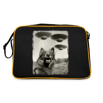Keeshond chien OVNI Alien Alien Selfie - Sac Retro - noir/or - Dos