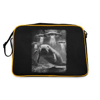 Lamantin Flottant Pomme de Terre OVNI Alien Alien S - Sac Retro - noir/or - Dos