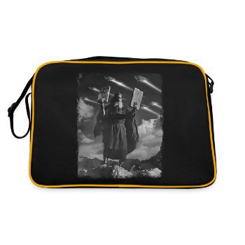 Moses Jewish Christian UFO Alien Alien Se - Retro Bag - black/gold - Back