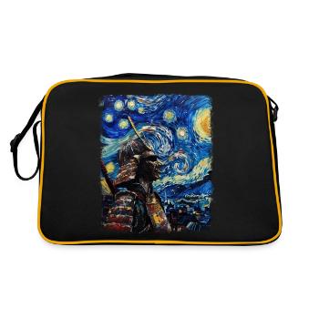 Samouraï Guerrier Bushido Japonais Nuit étoilée Ge - Sac Retro - noir/or - Dos