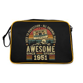 September 1951 Birthday Gift September 1951 - Retro Bag - black/gold - Back