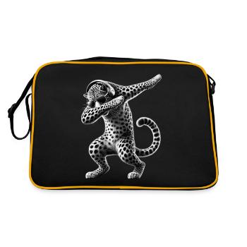 Funny Dabbing Leopard Animal Lover Animal Safari - Retro Bag - black/gold - Back