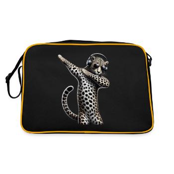 Funny Dabbing Leopard Animal Lover Animal Safari - Retro Bag - black/gold - Back