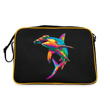 requin-marteau océan animal popart - Sac Retro - noir/or - Dos