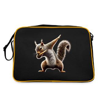 Funny Dabbing Squirrel Animal Lover Animals - Retro Bag - black/gold - Back