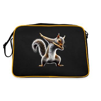 Funny Dabbing Squirrel Animal Lover Animals - Retro Bag - black/gold - Back