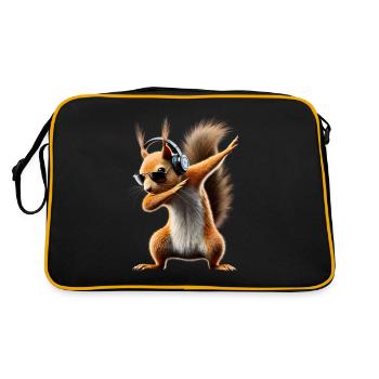 Funny Dabbing Squirrel Animal Lover Animals - Retro Bag - black/gold - Back
