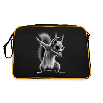 Funny Dabbing Squirrel Animal Lover Animals - Retro Bag - black/gold - Back