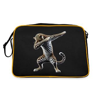 Funny Dabbing Leopard Animal Lover Animal Safari - Retro Bag - black/gold - Back