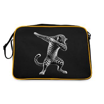Funny Dabbing Leopard Animal Lover Animal Safari - Retro Bag - black/gold - Back